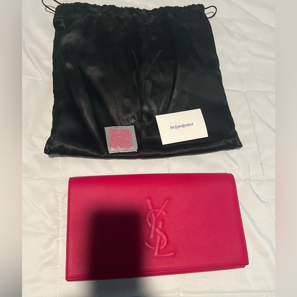 YSL Calfskin Monogram Large Belle De Jour Clutch - Picture 6 of 11